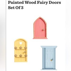 Set of 3 wooden fairy doors